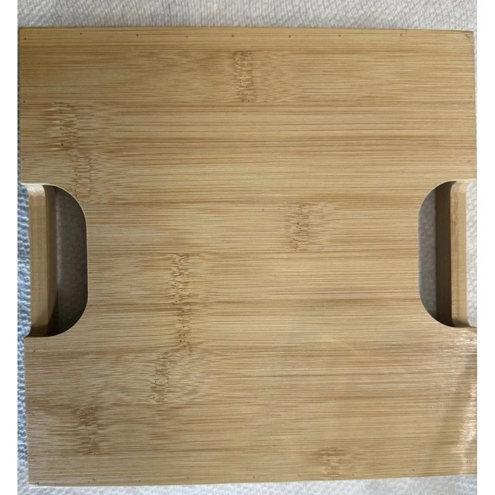 Bamboo Tray with Four Glass Dishes Square